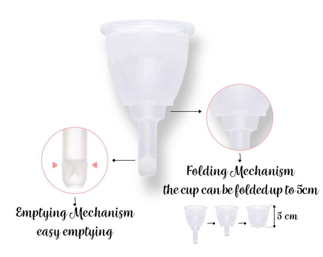 LUNACUP menstrual cup evolution draining cup