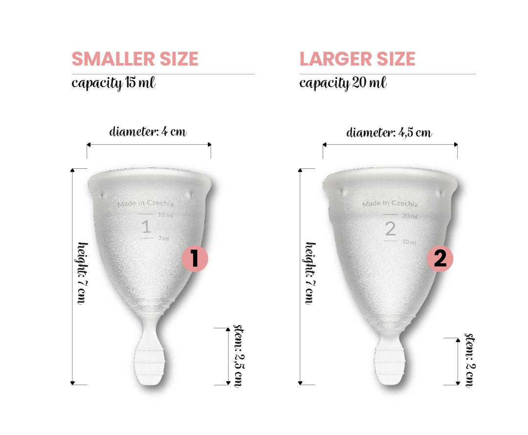 LUNACUP menstrual cup measurements