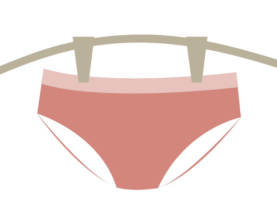 Menstruační kalhotky sušte volně pověšené